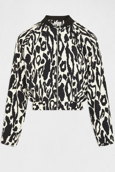 Straight jacket with animal print multico ladies'