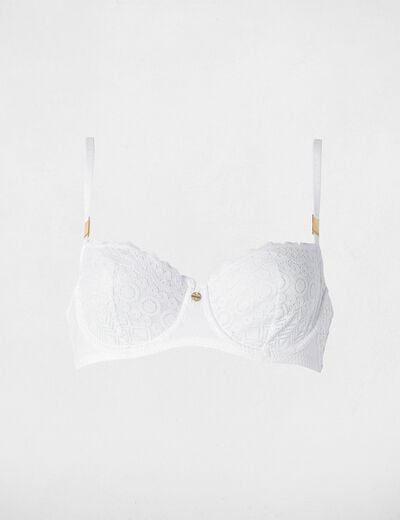 Lace bra with thin straps white women