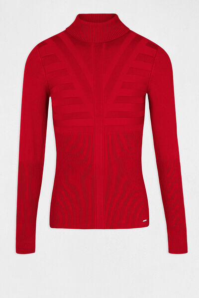Long-sleeved jumper with turtleneck red ladies'