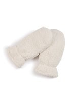 Moufles imitation fourrure ivoire femme