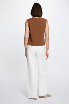Sleeveless sweater camel women