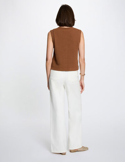 Sleeveless sweater camel women