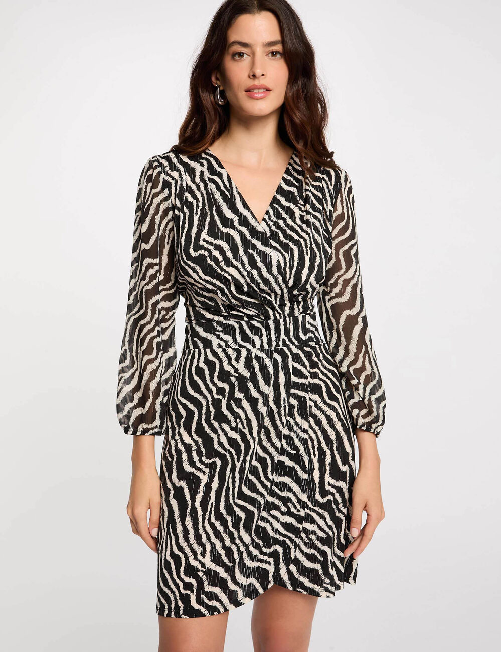 Printed wrap dress multicolor women