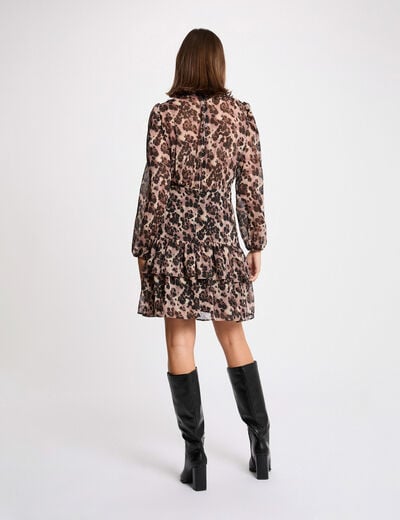 Short V-neck dress multicolor women