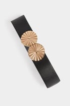 Elasticised belt with buckles black women