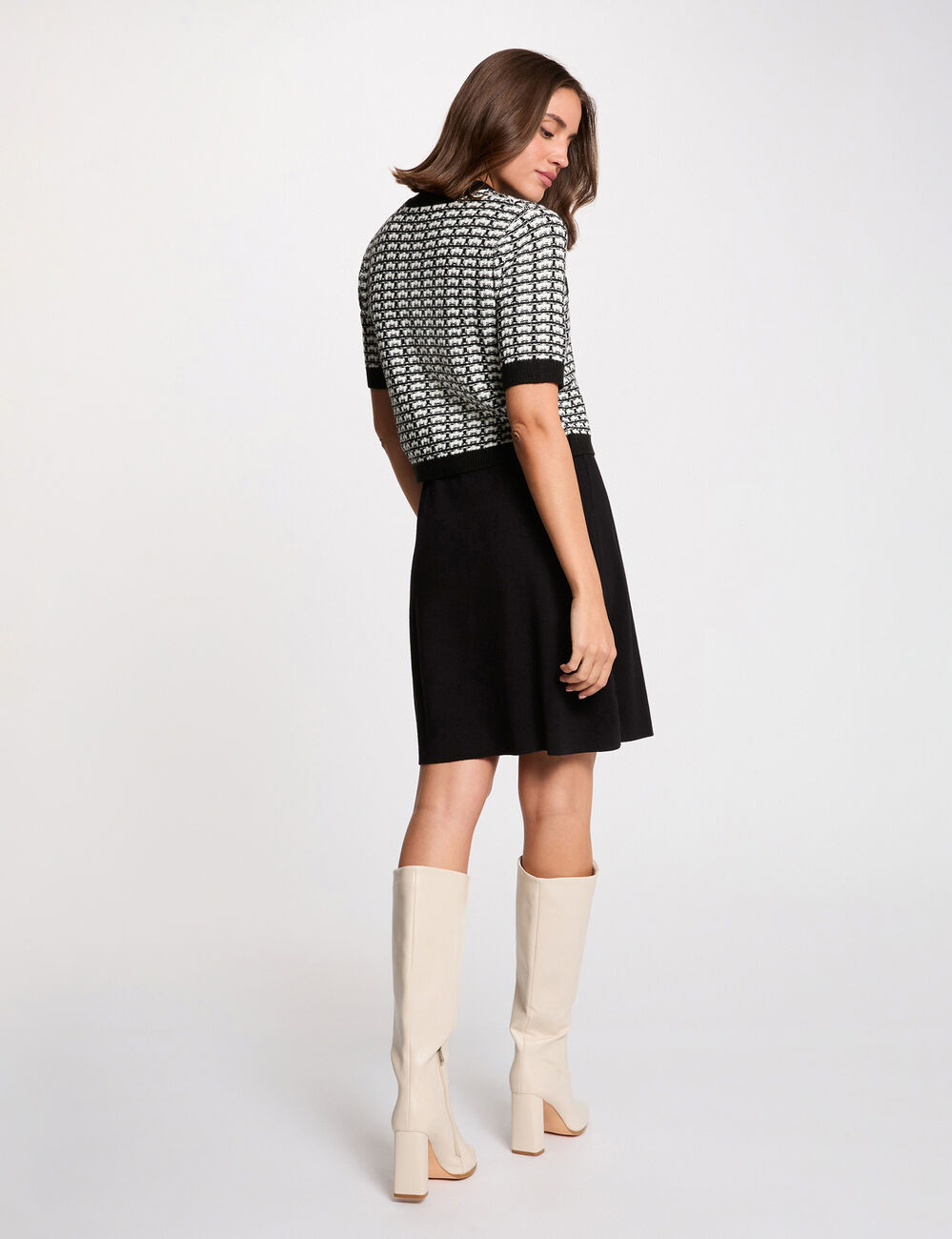 2-in-1 knit effect dress black women
