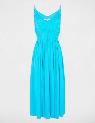 pleated straight midi dress sky blue women Pleated straight midi dress sky blue women
