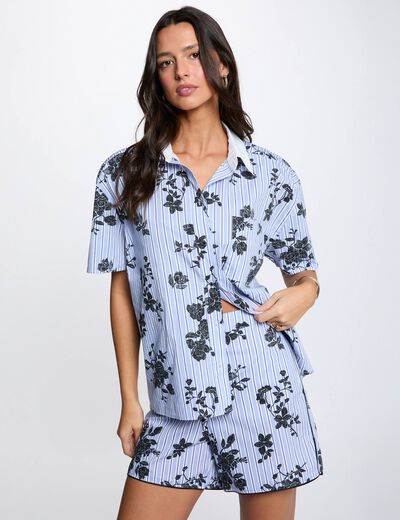 Shirt with contrast collar multicolor women