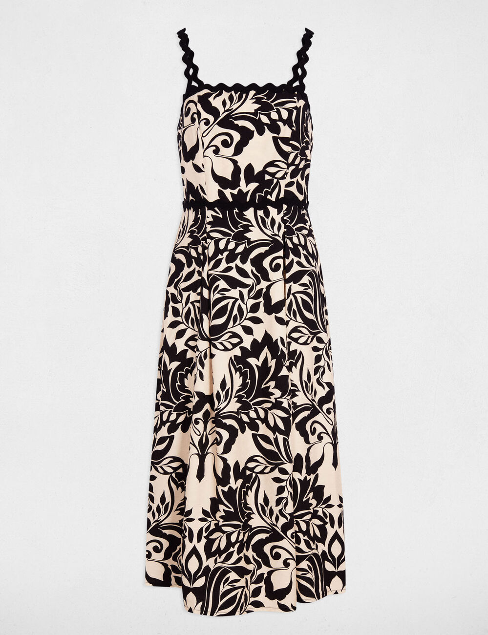 Mid-length dress with square neckline black women