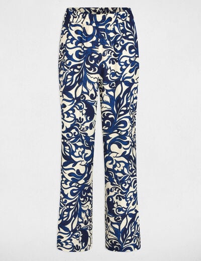 Printed straight trousers multicolor women