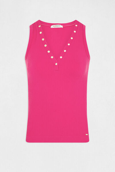 Ribbed vest top with wide straps  ladies'