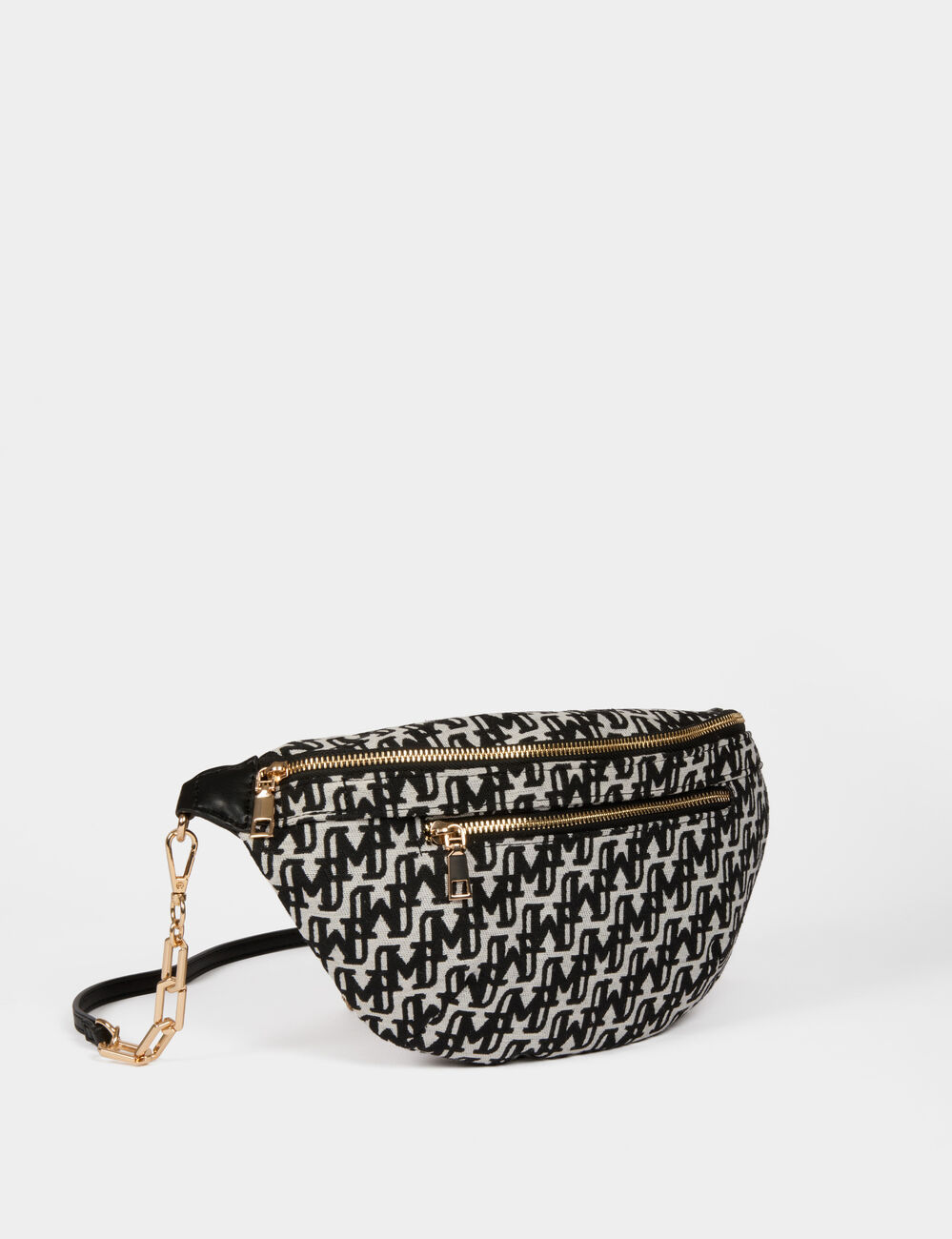 Monogrammed bum bag black women