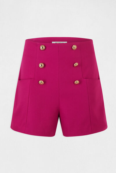 Straight city shorts with buttons raspberry ladies'