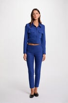 Short buttoned jacket electric blue women