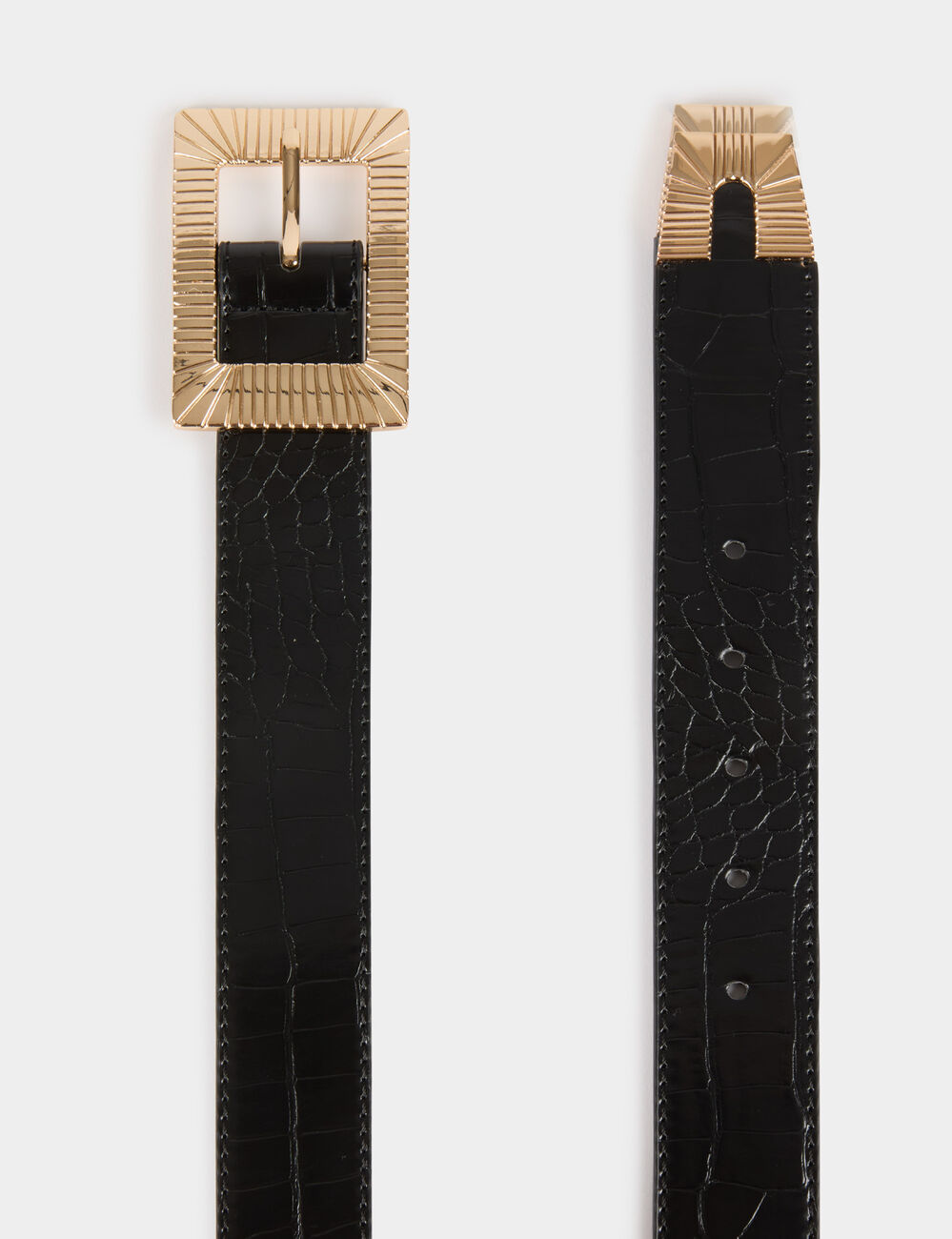 Belt with croc effect black women