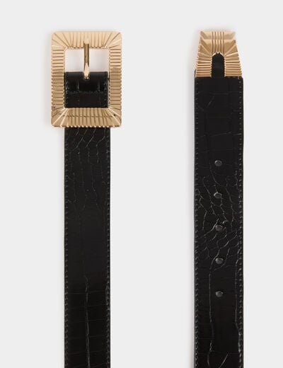 Belt with croc effect black women