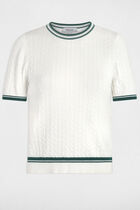 Lightweight short-sleeve sweater green women