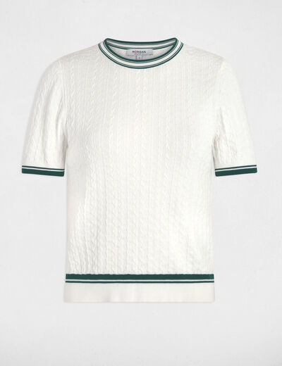 Lightweight short-sleeve sweater green women