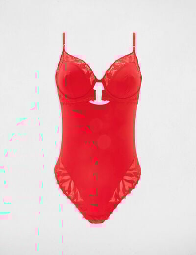 Brazilian briefs bodysuit red women