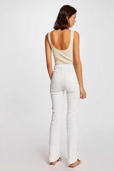 Jumper vest top with V-neck ivory ladies'