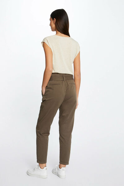Short-sleeved t-shirt with V-neck sand ladies'