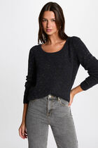 Printed jumper round neck navy women