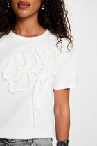 Floral print t-shirt white women