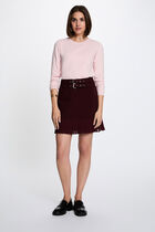 Mini pleated skirt plum women