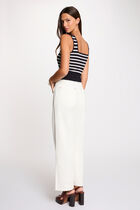 Knitted top wide straps navy blue women