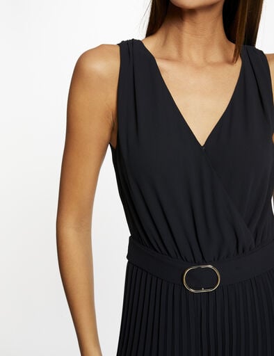 loose jumpsuit with pleated legs navy blue women Loose jumpsuit with pleated legs navy blue women