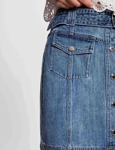 Mini denim skirt stone wash denim women
