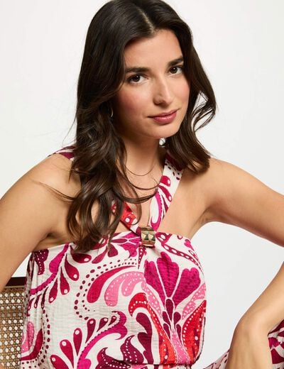 High neck top multicolor women