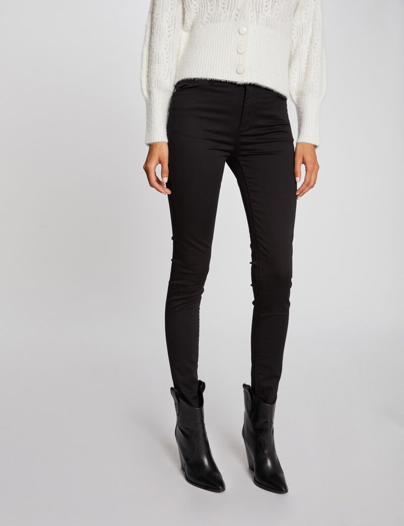 slim standard waisted trousers black women Slim standard-waisted trousers black women