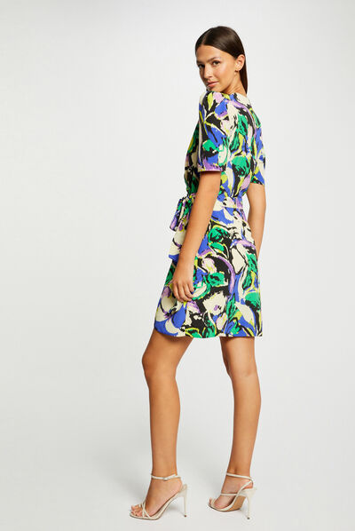 Wrap dress with abstract print multico ladies'