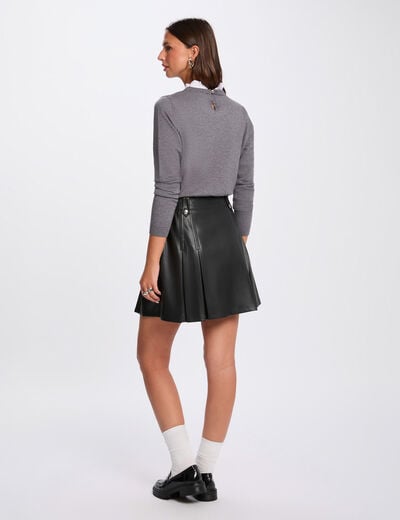 Pleated short skirt black women