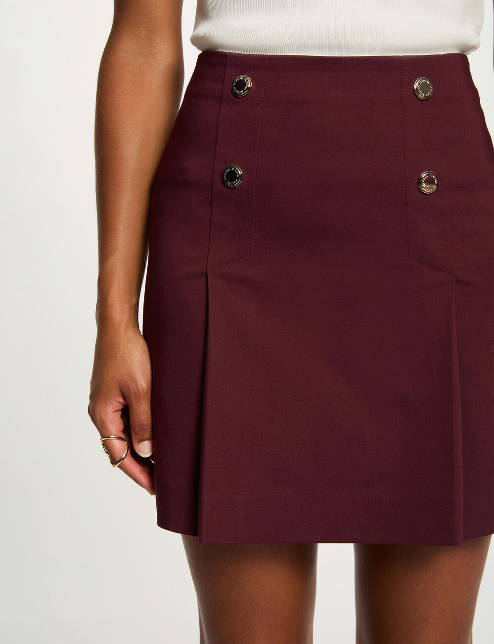 Fitted short skirt plum women