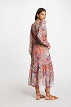 Printed midi wrap dress multicolored women