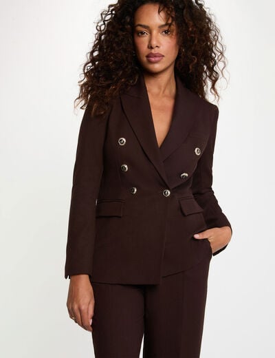 Sleeveless fitted blazer dark brown women