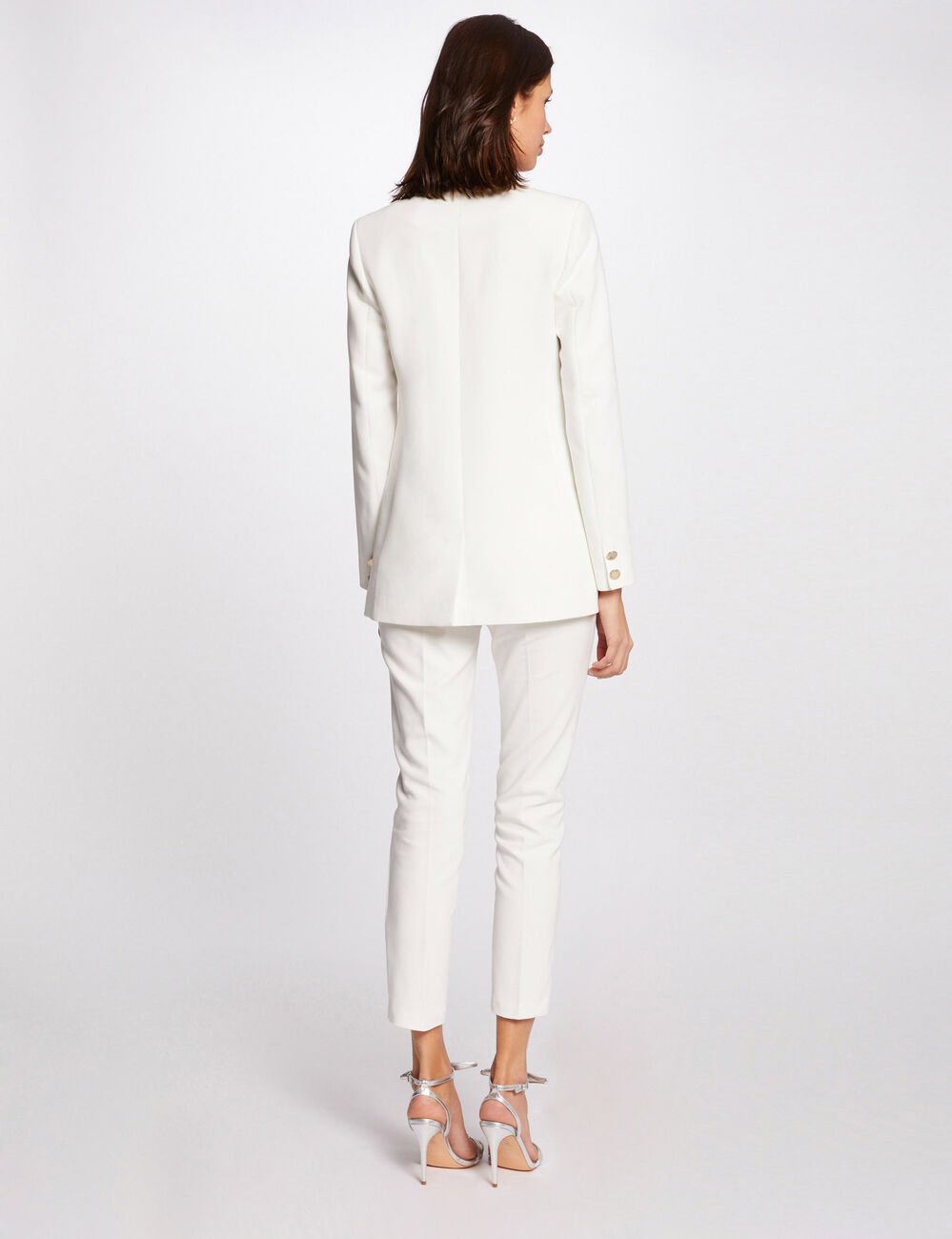 Cropped cigarette trousers ecru women