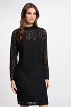 Robe courte moulante dentelle noir femme