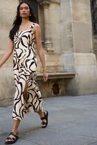 Pleated long dress multicolor women