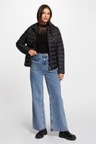 Padded jacket with hood black women