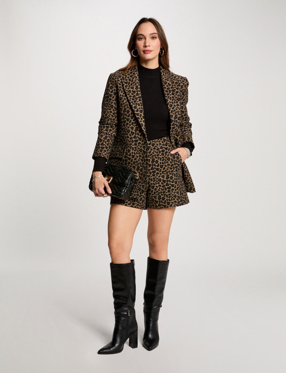 Straight shorts leopard print multicolor women