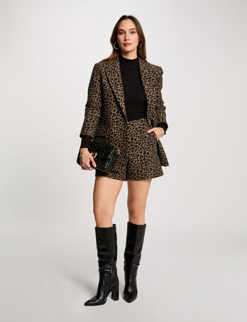 Straight shorts leopard print multicolor women