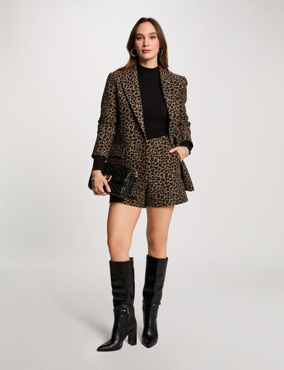 Straight shorts leopard print multicolor women