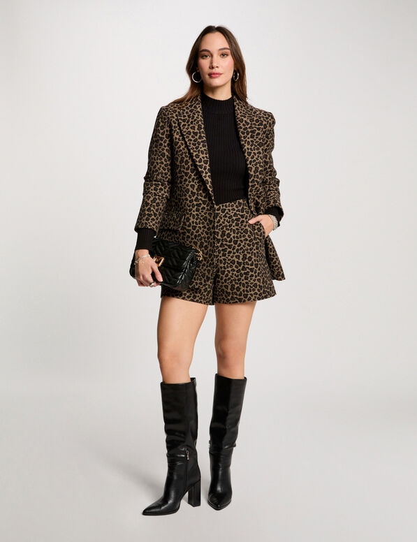 Straight shorts leopard print multicolor women