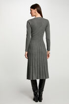 Fitted midi knitted dress anthracite grey women