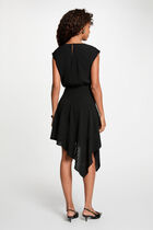 Asymmetric dress with short sleeves black women