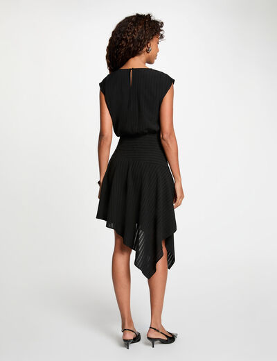 Asymmetric dress with short sleeves black women