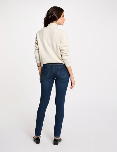 Long-sleeved jumper with buttons ivory women